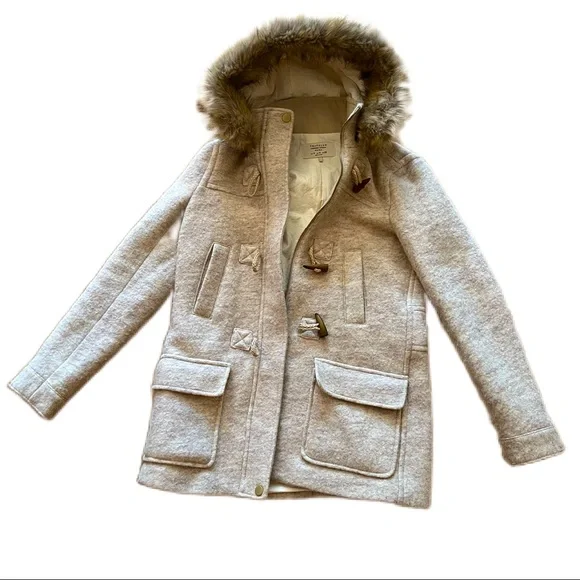 Zara winter jacket with hood with faux fur detachable size medium - Picture 1 of 5